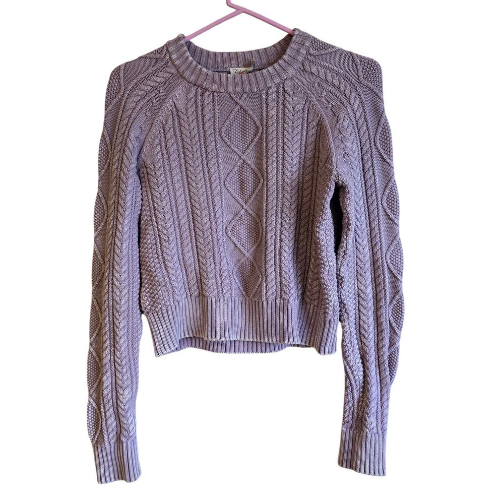 Faherty sunwashed cable crew neck sweater size xs